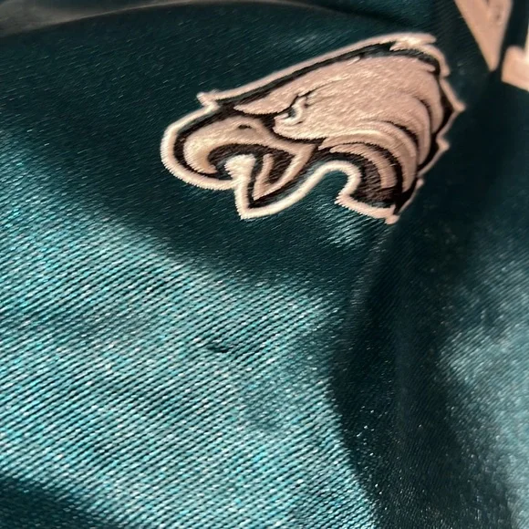 NFL Team Apparel Women’s Philadelphia Eagles Short Sleeve Embroidered Laceup Top - Picture 3 of 7